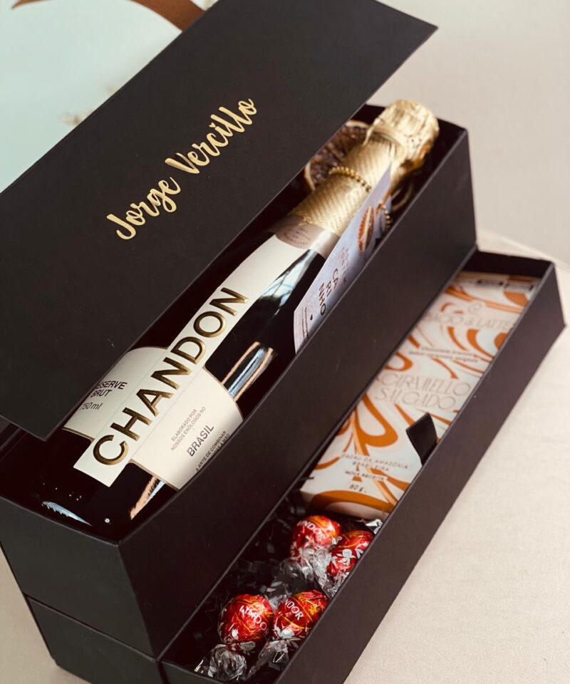 Maleta com Chandon Brut e Chocolate